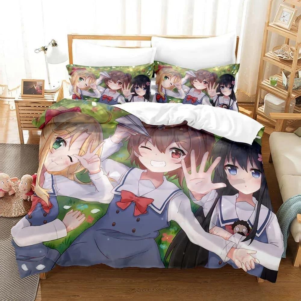 Andningsbart Mysigt Anime Wataten En Ängel Föll Ner Till Mig Storlek Säng Vuxen Barn Sovrum Set Enkel Tvilling Full Queen King Täcke