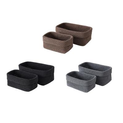 Handwoven Cotton Storage Baskets Space Saving Design Cotton Rope Woven Organizers Storage Basket for Small Item Storage