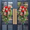 1 Stück Kreative Schleife Weihnachtsglocke Überkopf-Baum Rote Frucht Kiefernnadelgirlande, Geeignet für Außenbereich Zuhause Hochzeit Feiertagsparty Dekoration