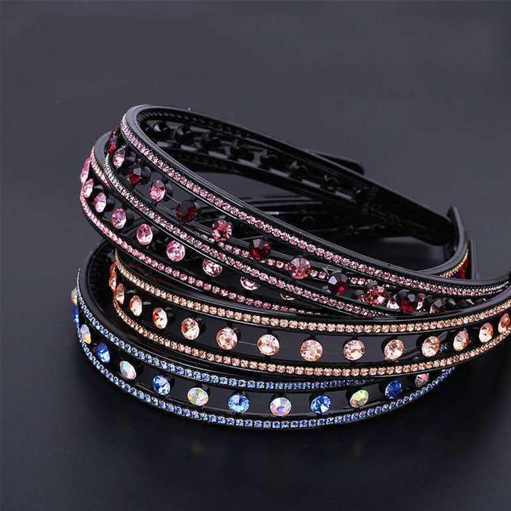 Simple Headband Rhinestone Hair Hoop Bands Flower Crystal Non-slip Bezel Hairbands Women Jewelry Girls Hair Accessories Headwear