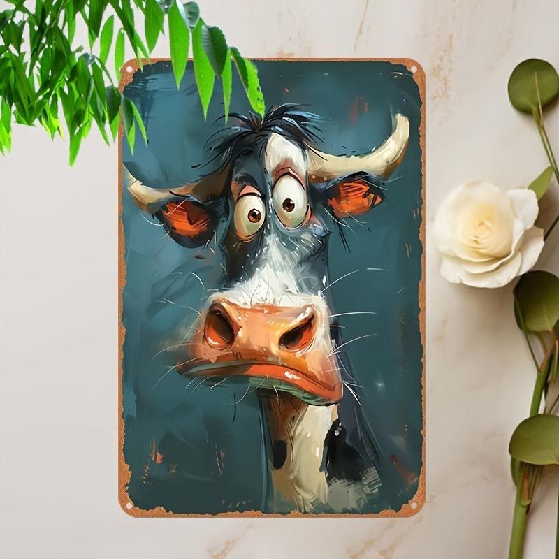 Retro Metal Animal Wall Art for Home Kitchen Farm Cafe Garden