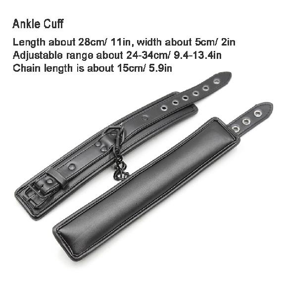 Exotic Sexy Suit Sex Toys for Adults Black Leather SM Bondage Set 3pcs Restraints Collars Ankle Cuff Handcuffs for Adult