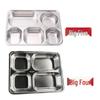 ZISIZ 304 Stainless Steel Divided Cafeteria Plate