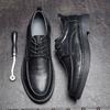 Spring And Summer Casual Leather Shoes Leather Lace-Up Soft Leather Soft Sole Men'S Shoes First Layer Cowhide British