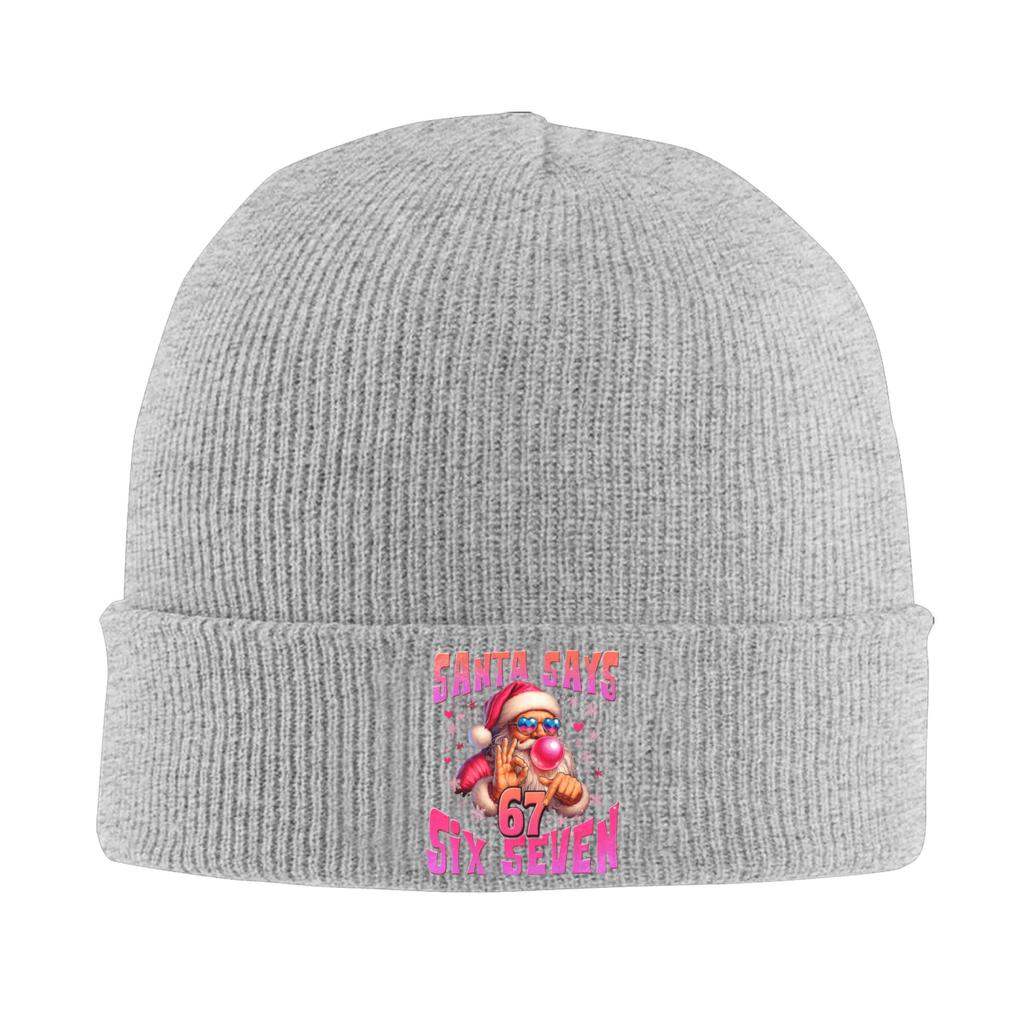 Men Funny Santa Says Six Seven Christmas 67 Meme Xmas Beanie Hats Vintage Knit Hat Autumn Kpop Caps Design Elastic Bonnet Hats
