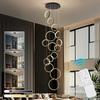 Modern Minimalist Duplex Apartment Chandelier for Double-Height Living Rooms and Spiral Staircases