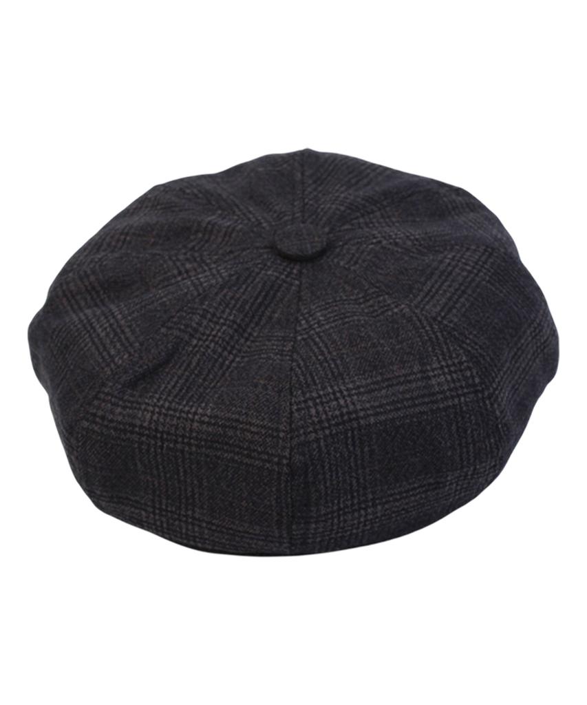 Yunibeosyeolkemiseuteuli Glencheck Logo Black Newsboy Cap