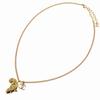 Used AUTHENTIC CHANEL CC Mark African continent motif Necklace Gold Metal Faux pearl