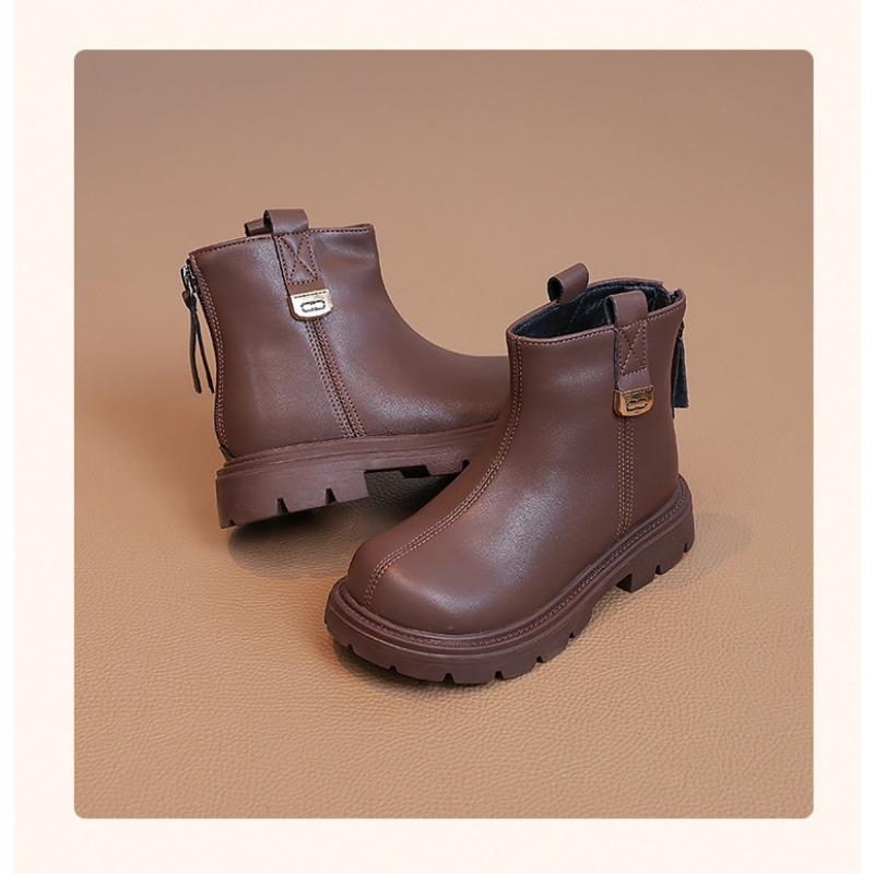 Kids Girls Fashion Soft Leather Ankle Martin Boots Casual Short Boots