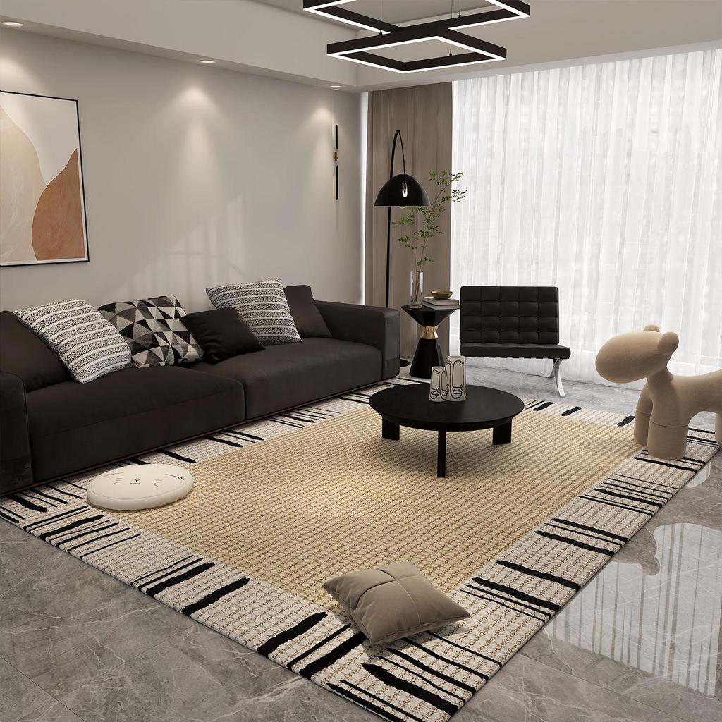 Vintage Light Luxury Non-slip Wear-resistant Living Room Rug, Stain-resistant and Easy to Clean Crystal Velvet Carpet for Full Coverage.