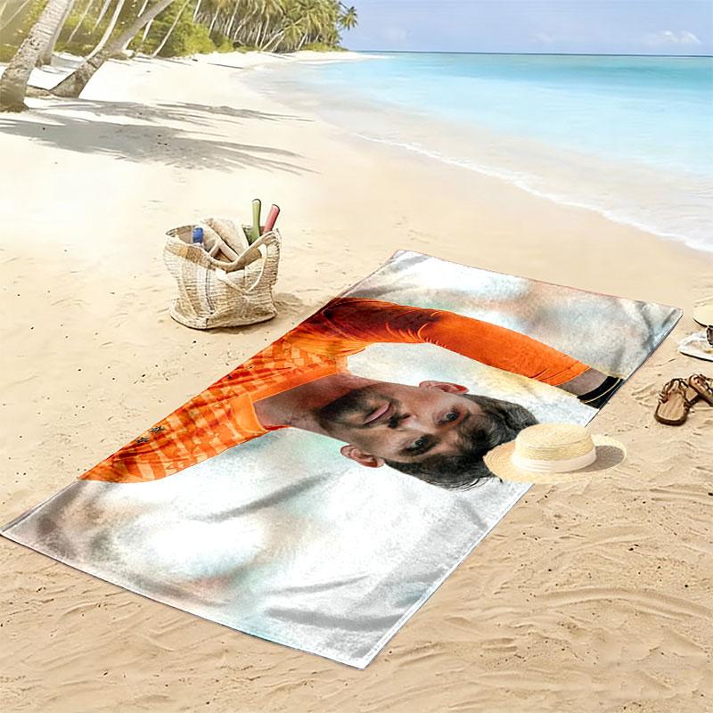 Gregor Kobel Print Beach Towel, Large Soft Quick Dry Towel for Beach Camping Swimming