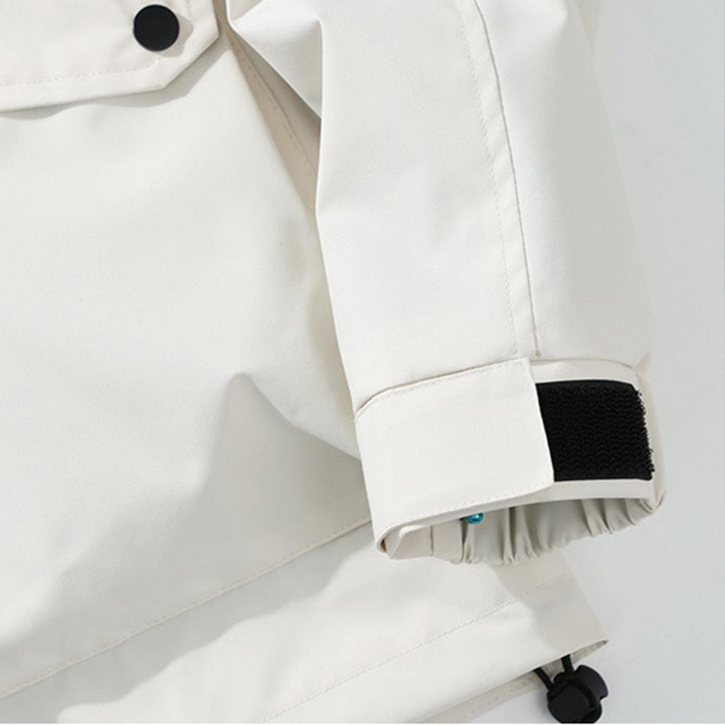 Unisex Autumn Jacket Solid Color Outdoor Workwear Casual Loose Zipper Pocket Warm Long Sleeved Jacket Windproof Jacket
