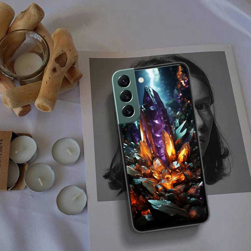 Natural Crystal Diamonds Phone Case For Samsung Galaxy S22 S25 Ultra S21 S10 Plus S26 Edge S20 S23 S24 FE Cover Silicone Sof