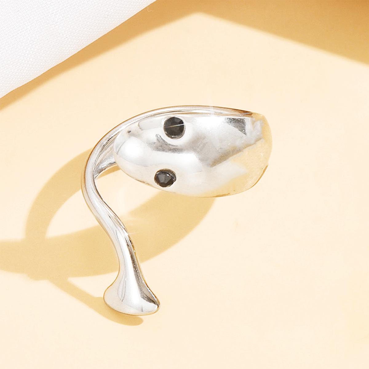 Stainless Steel Rhinestone Dolphin Ring - Ocean Series Resort Style
