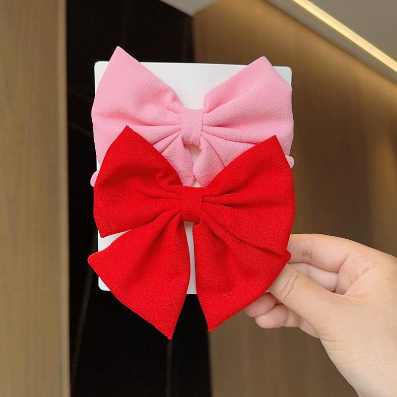2PCS/Lot Solid Color Grosgrain Ribbon Hair Bows Boutique Hair Clip For Girls Hairgrips New Headwear Kids Hair Accessories Gift