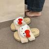 Going out thick-soled fluffy cotton slippers cute cartoon warm fluffy slippers women's outer wear season