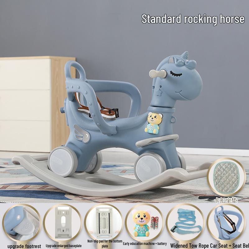 Children’s Wooden 2-in-1 Rocking Horse & Stroller - Ideal Birthday Gift for One-Year-Olds