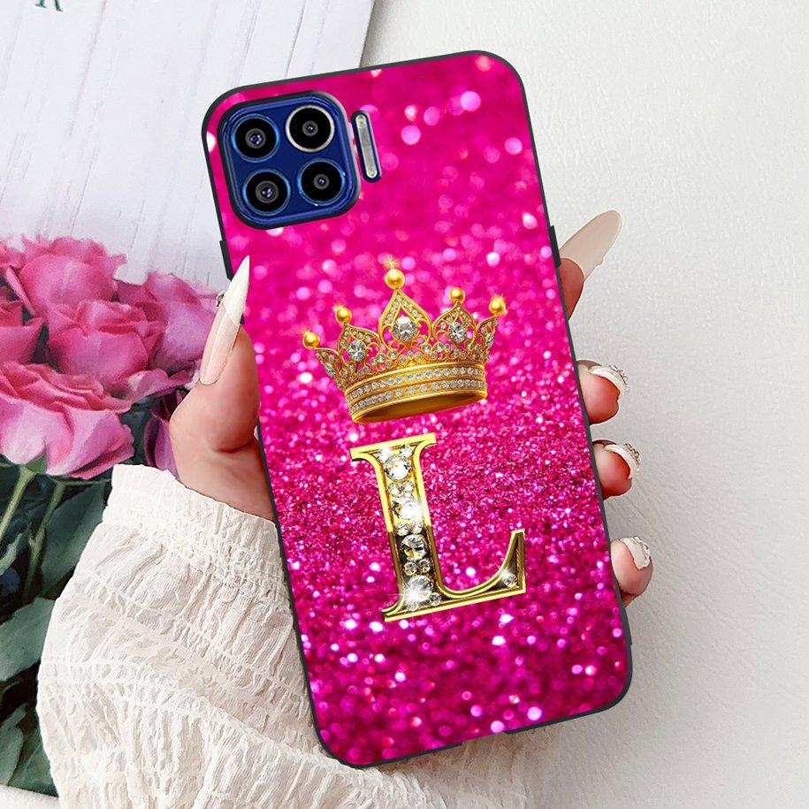 For Motorola One 5G Case Popular Letters Flower Crown Soft Silicone Shockproof TPU Couple Cover For Moto One 5G 2020 Phone Cases