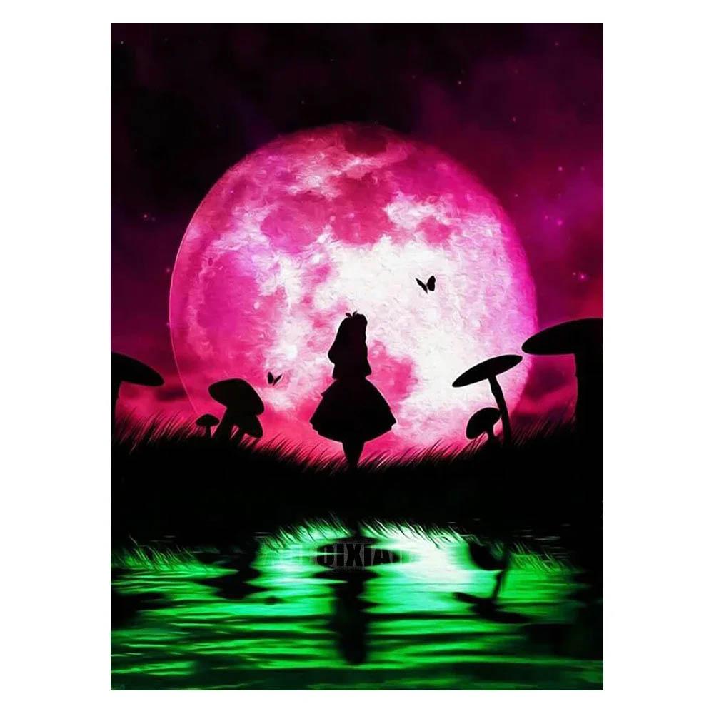 Diamond Painting Disney Moon Princess Mosaic Embroidery Diamond Puzzle DIY Rhinestone Children's Room Decoration Gift