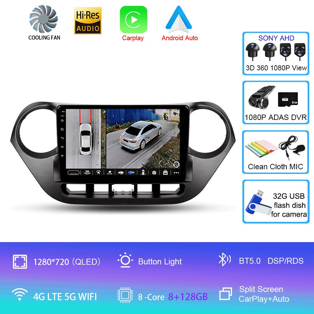 Car Radio Android 14 Carplay Auto Multimedia Player For Hyundai I10 2013 - 2018 Navigation Autoradio GPS Stereo 2din Head Unit
