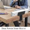 Under Desk Power Strip Holder – No-Drill Cable Management Tray for Outlet Fixing, Wire Organizing & Shelf Storage