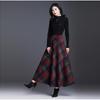 Jupe à carreaux grande taille 3XL pour femmes, épaisse, chaude, élégante, taille haute, longue, décontractée, en laine, pour l'hiver