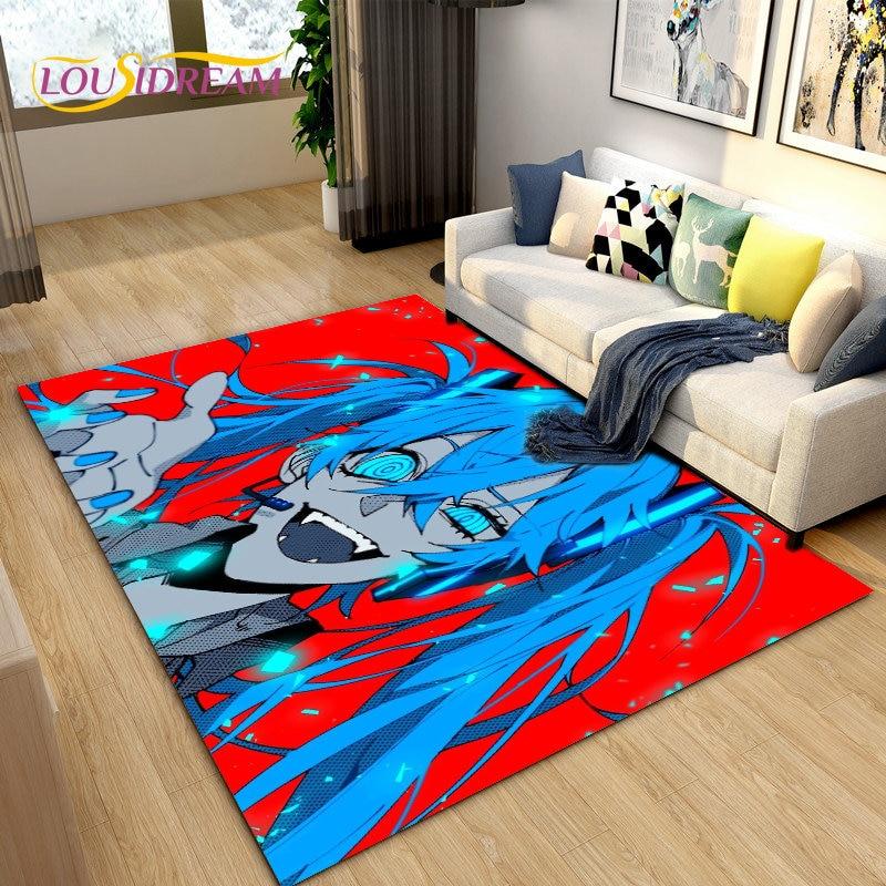 3D-Teppich mit japanischem Musik-Anime-Cartoon, Teppich für Wohnzimmer, Schlafzimmer, Sofa, Fußmatte, Dekoration, Kinder spielen, rutschfeste Bodenmatte