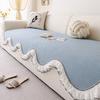 Summer Special-Shaped Sofa Cushion Waffle Cool Feeling Ice Silk Non-Slip Mat Sofa Cushion Straight Line One-Piece Cover Towel