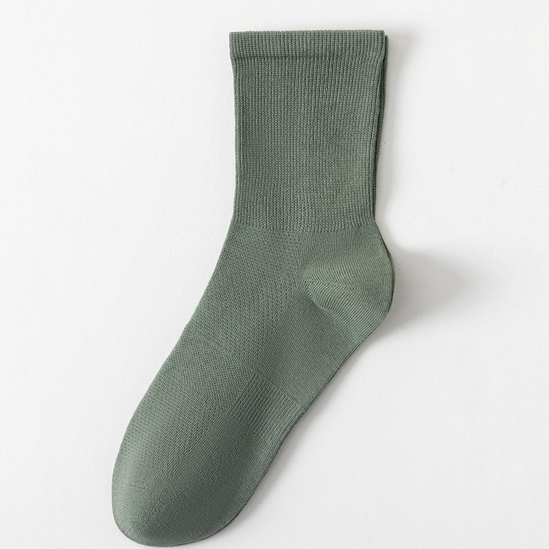 Pure Cotton Socks, Mid-calf Socks, Antibacterial, Deodorizing, Breathable and Sweat-absorbing, Autumn and Winter Socks, Men's Loose-fitting Socks