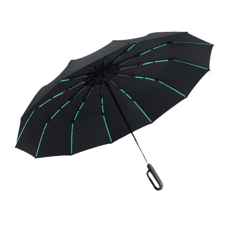 Men's High-End Automatic Folding Umbrella, UV Protection & Rainproof, Customizable for Business and Sunshade.