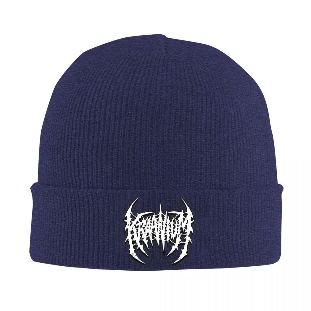 Kraanium Merch Knitted Hat Womens Unisexs Skullies Beanies Winter Hats Acrylic Cerebral Incubation Brutal Death Metal Melon Cap