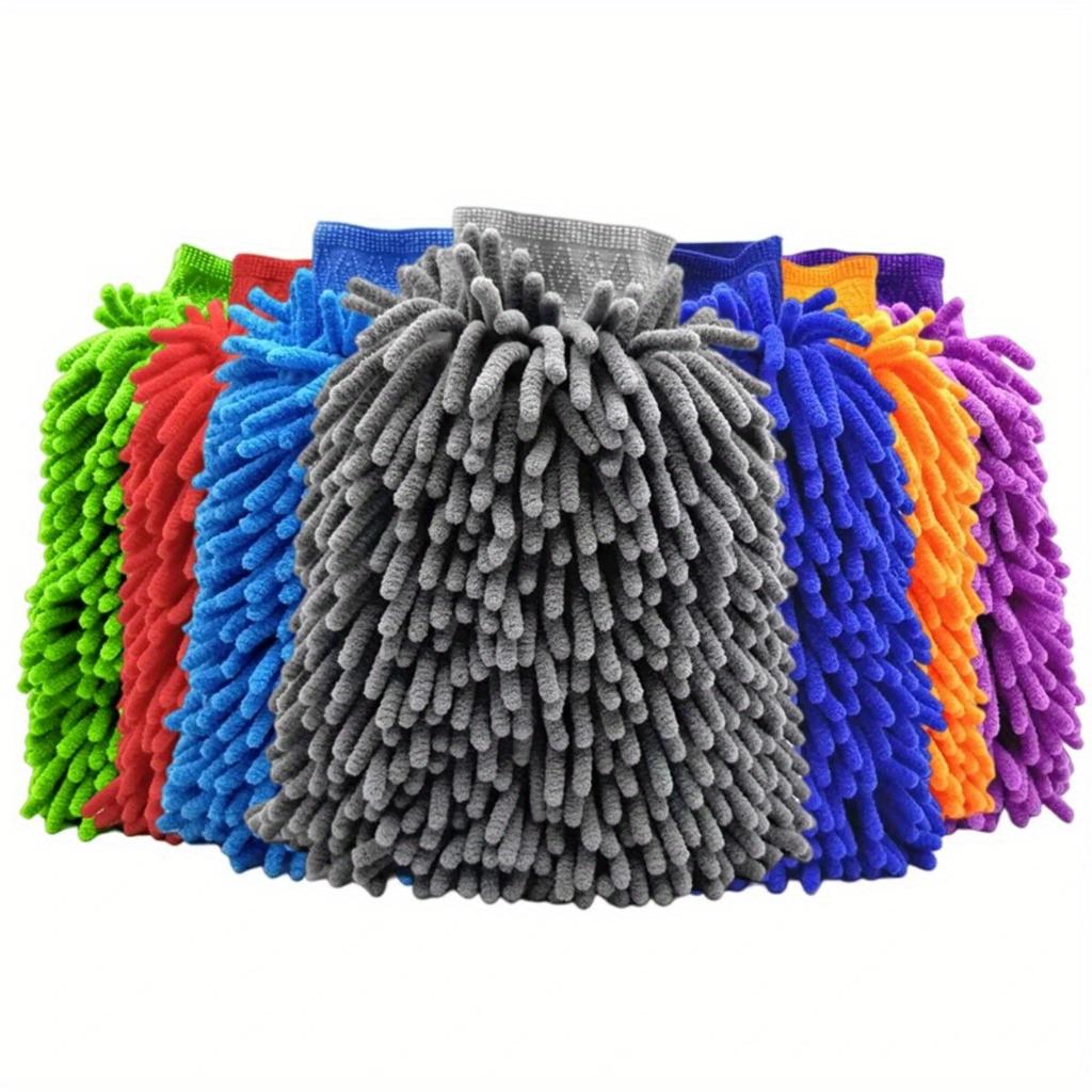 2pcs Set of Car Wash Ultra-Fine Fiber Gloves, High-Quality Ultra-Fine Fiber Washing Gloves for Car Wash Brush Without Battery