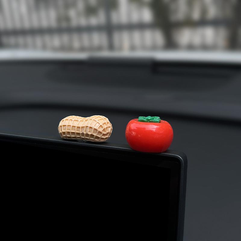 

NEW Good Things Happen Car Ornaments Center Console Cartoon Persimmon Peanut Car Display Screen Decorative Stickers
