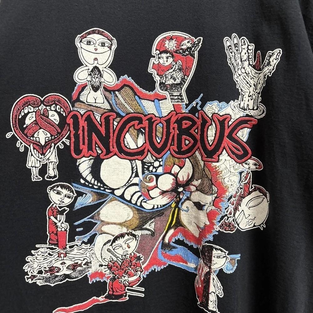 Incubus band Tour 2011 Retro style Black T shirt Reprint digital Men Women Unisex T-Shirt L