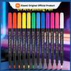 12 Colors UV Blacklight Reactive Paint Markers, Washable Fluorescent Paint Pens, Brush Tip Art Markers for Festivals, Halloween