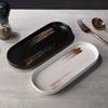 Japanische Retro Keramik Sushi Platte Rechteckige Eisenstil Schale für das Heimessen