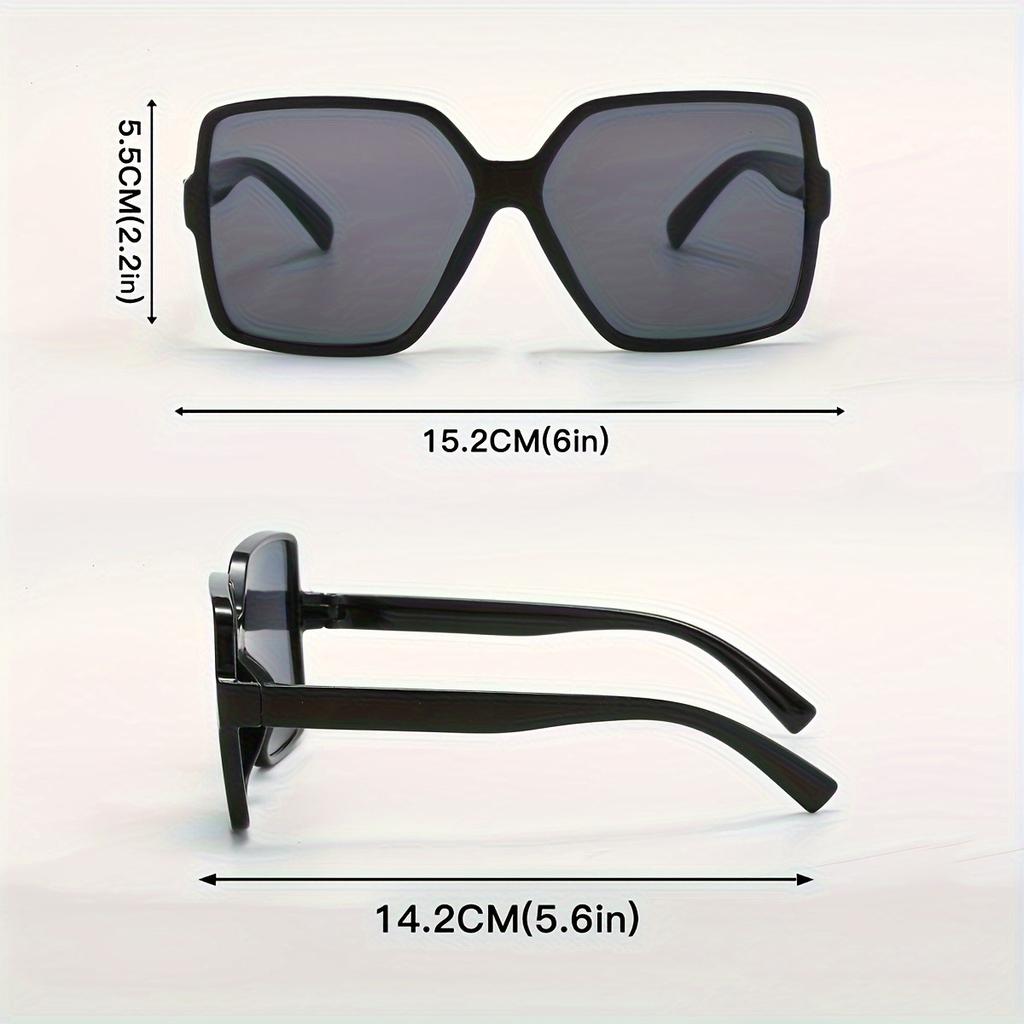 Oversized Square Fashion Casual Sunglasses Flattering Slim Design Perfect For Driving Beach Travel And Vacations