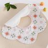 Flower Shape Baby Drooling Bibs Round Neck Saliva Towel Cloths Cute Baby Cotton Bibs  Infant