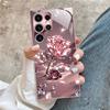 Classic Crystal Rose Phone Case S26 Ultra Case Glass Mobile Phones for Samsung Galaxy S26 S25 S24 S23 S22 FE Ultra Plus