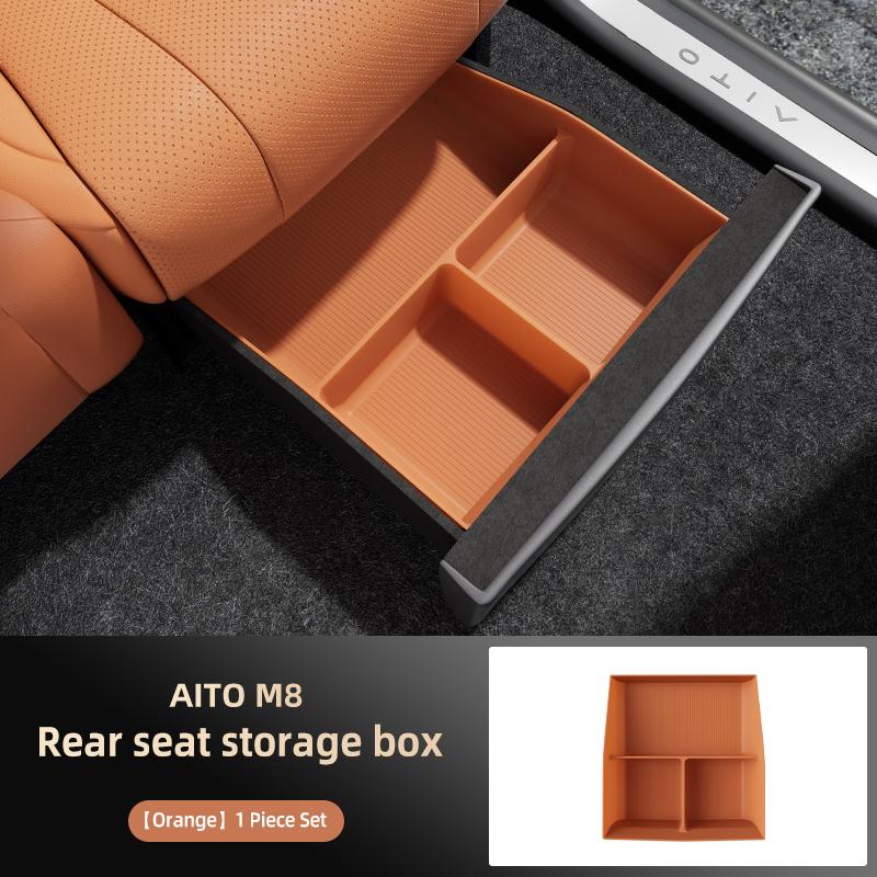 For AITO M8 5Seat 2025 2026 Under Seat Storage Box Bag Car Accessories Drawer Type Organizer Storage Lower Box Tray