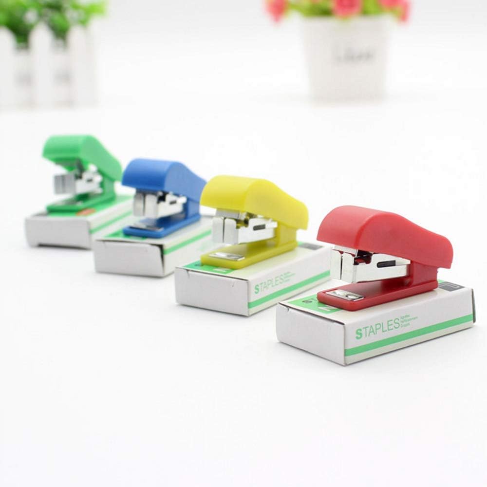 10 Set Mini Office Stapler with 10# Staples, Portable Desktop Stapler for Students