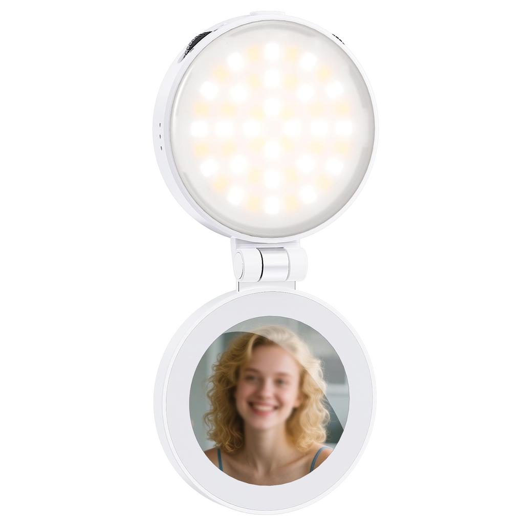 FD 04 Magnetic Selfie Light Phone LED Fill Lamp with Mirror 2500 8500K 360 Degree Rotation