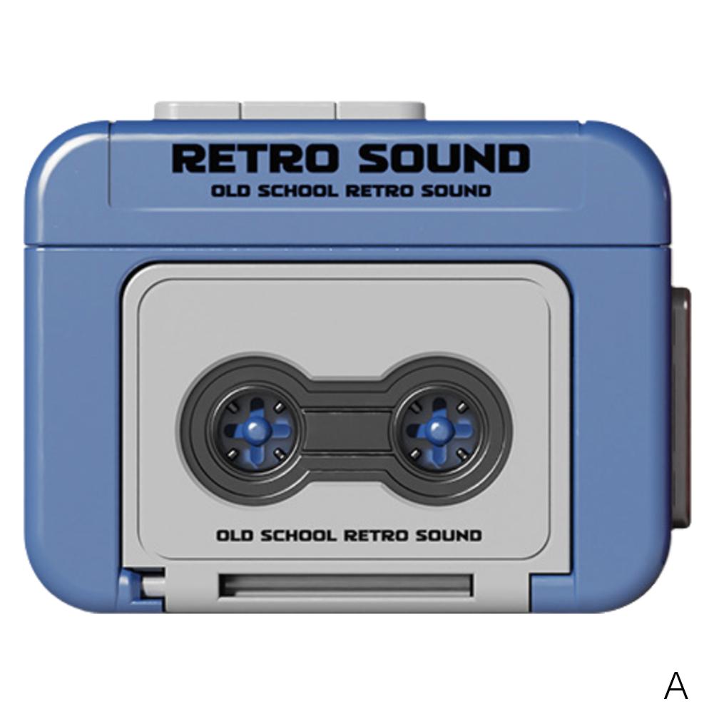 

Vintage Tape Recorder Couple Gift Keychain Mini Recordable Mini Retro Cassette Recorder Classic Fun Red And Blue Couple Gifts синий
