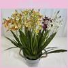 Dendrobium Artificial Elegant Orchid Stem With Foliage For Decoration Tabletop