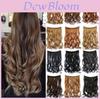 Extensões de Cabelo Feminino Luxuosas Longas Onduladas Peça de Cabelo Sintético 45cm Para Elegância Sem Esforço