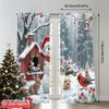 2pcs 2D Flat Printing Merry Christmas Popular Window Drapes Snowman Christmas Forest Animals Holiday Polyester Without