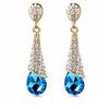 JIOFREE Fashion Rhinestone Crystal Long Clip on Earrings Non Pierced for Women Party Wedding Luxury Fashion No Hole Earrings