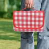 Foldable Picnic Mat Waterproof Sand Blanket Extra Large Picnic Rug Healthy Odor-Free Fabric Yellow Red Stripe Blanket for Beach