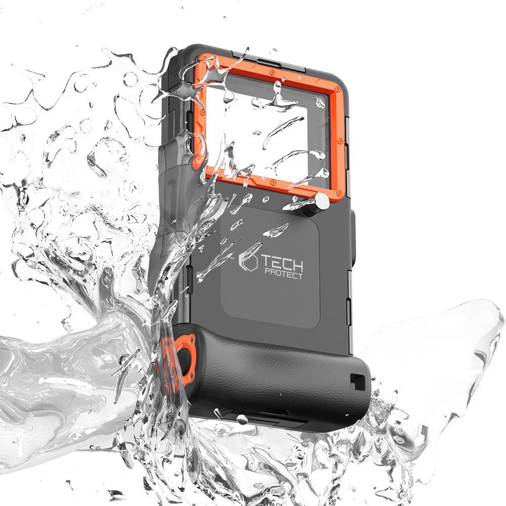 Tech-Protect Ipx8 Univerzální potápěcí vodotěsné pouzdro Černé/Oranžové