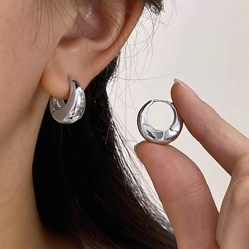 Elegant Gold Color Oval Hoop Earring for Woman Metal Elegant Vintage Geometric Statement Luxury Earrings Party Jewelry Gifts